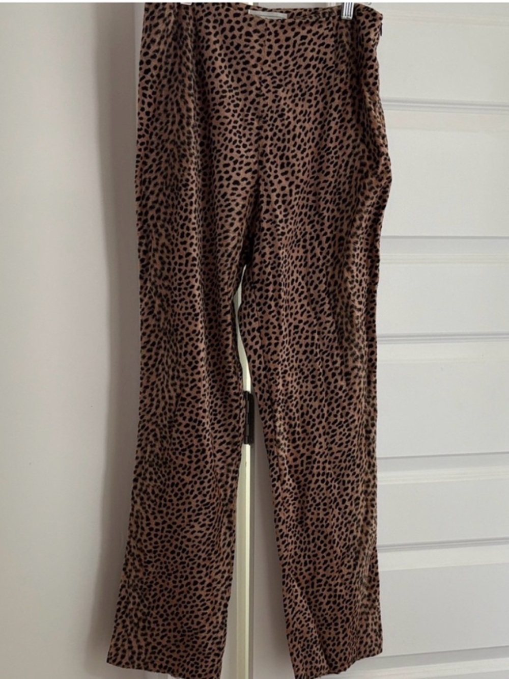 VINTAGE 90s Y2K leopard anima print pants size 6 spice girls black brown comfy